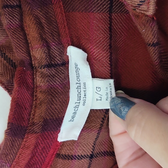 *3 for $15* Fall Red and Brown Plaid Button Up - Picture 2 of 6